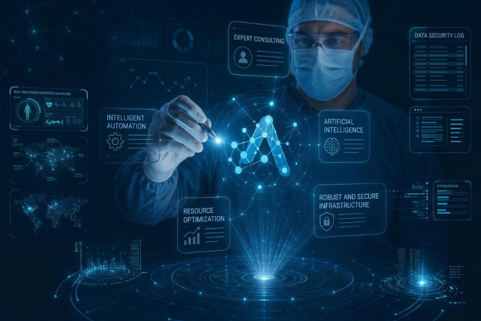 Equipo colaborando en estrategia y operación tecnológica